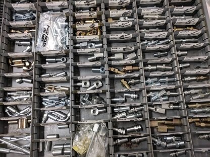Hydraulic hose fittings stocked at City Diesel in Decatur, Alabama